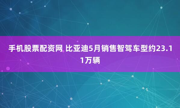 手机股票配资网 比亚迪5月销售智驾车型约23.11万辆